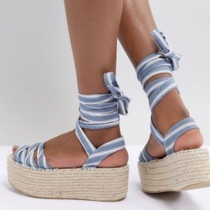 ASOS Boohoo Platform sandals ankle ties